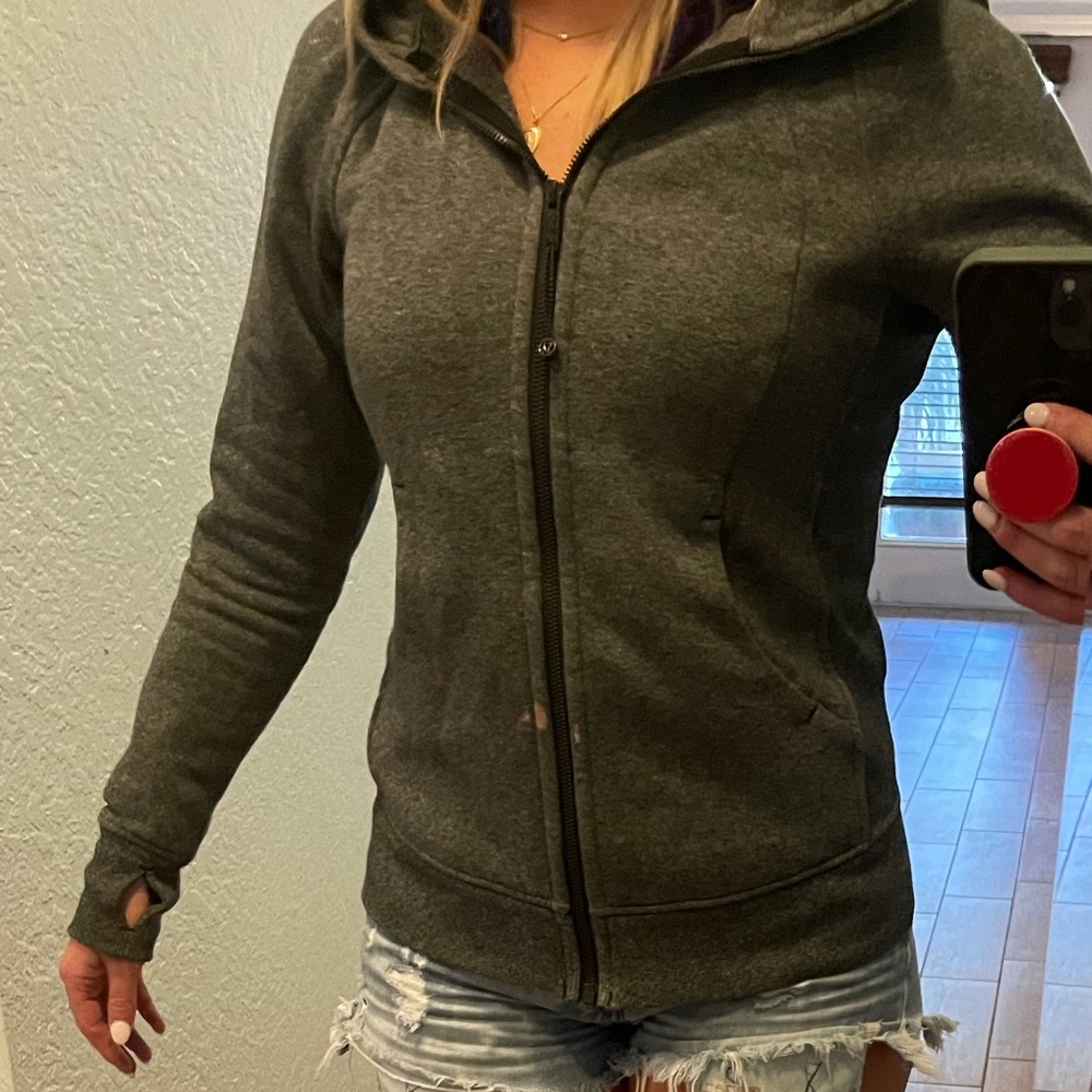 Lululemon Scuba Hoodie Heathered Grey Sz 6
